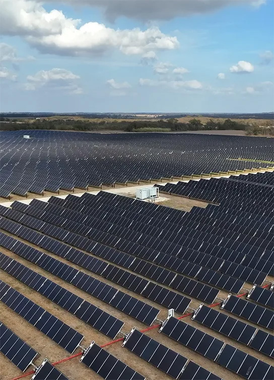 building roof top with energy grids
